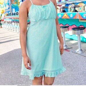 Sugar & Jade Girls Tie Front Ruffle Dress Blue Radiance XL NWT